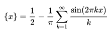 Fourier expansion for the decimal part of absolute  value